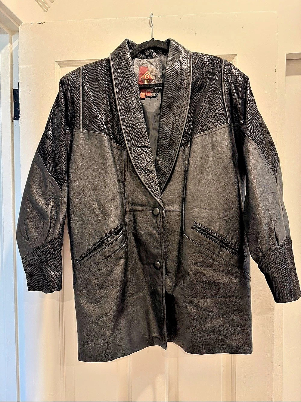 80’s G-III 100% Leather Snake Skin Jacket - Size Medium